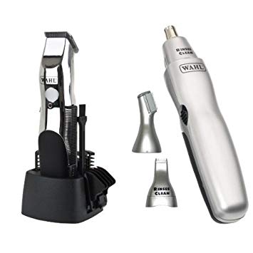 Wahl Rechargeable Groomsman Trimmer with 3-in-1 Nose, Ear and Brow Trimmer