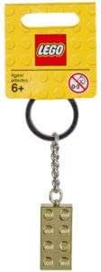 LEGO Classic 2 x 4 Brick Metallic Gold Keychain 850808