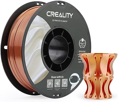 Creality PLA 3D Printer Filament, PLA Filament 1.75mm Silk Shiny PLA Filament  /-0.02mm, 3D Printing Filament 1KG/2.2lb, Red Copper