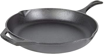 Lodge Chef Collection 12 Inch Cast Iron Chef Style Skillet. Seasoned and Ready for the Stove, Grill or Campfire. Made from Quality Materials for a Lifetime of Sautéing, Baking, Frying and Grilling
