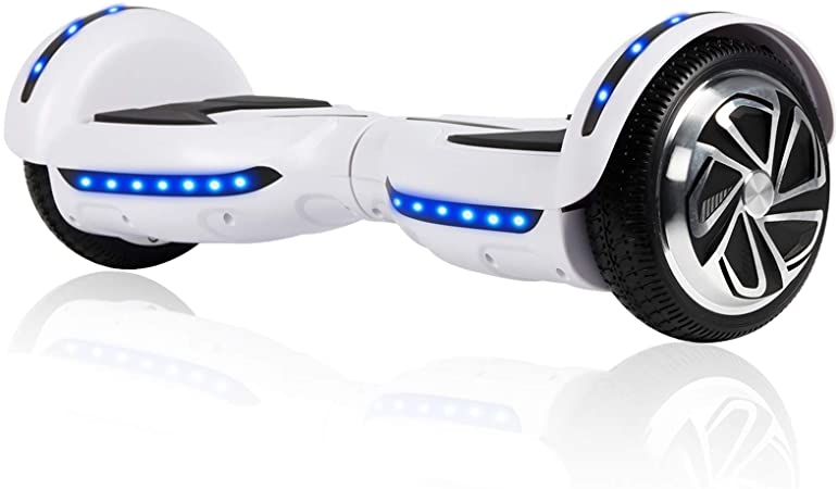 SISIGAD Hoverboard,6.5" Hoverboard with Bluetooth and Lights Two-Wheel Self Balancing Hoverboard for Kids Adults