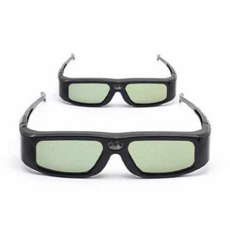 2 Pack of SainSonicampreg Zodiac 904 Series 144Hz Rechargeable 3D DLP-Link Projector Universal Active Shutter Glasses Black
