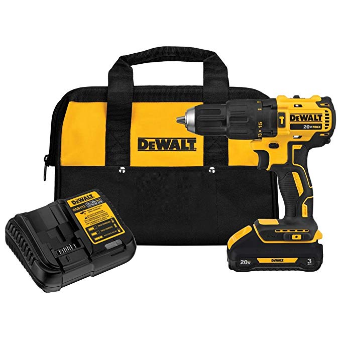 DEWALT DCD778L1 20-Volt MAX XR Lithium Ion Brushless Compact Hammerdrill Kit