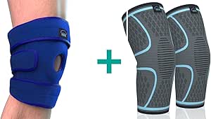 Modvel Knee Compression Sleeve | Knee Brace with Side Stabilizers | FSA or HSA eligible | Patella Gel Pads Knee Support Braces for Knee Pain, Meniscus Tear,ACL,MCL,Arthritis, Joint Pain Relief.