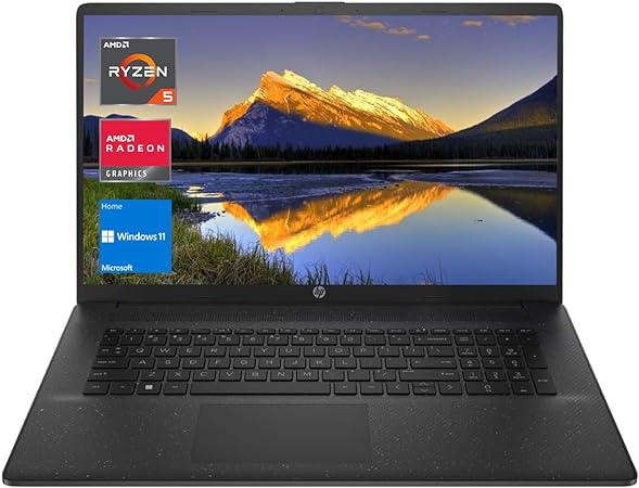 HP 2023 Newest 17 Laptop, 17.3" FHD Display, AMD Ryzen 5 7530U Processor (Beat i7-1165G7), 16GB RAM, 512GB PCIe SSD, Webcam, HDMI, Wi-Fi 6, Bluetooth, Windows 11 Home, Black