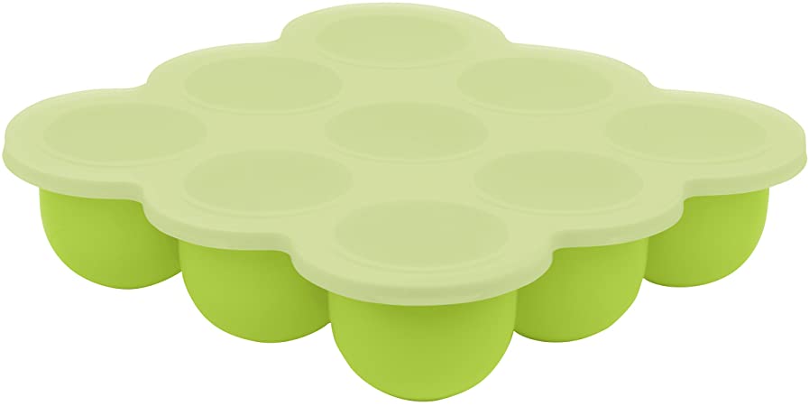 Kushies SILITRAY Silicone Baby Food Storage Container Freezer Tray, Green Citrus