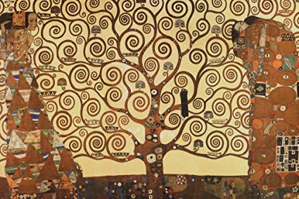 Gustav Klimt Tree of Life Stoclet Frieze Art Nouveau Painting Poster 36x24 inch