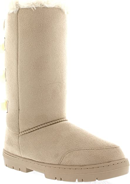 Womens Triplet Bow Tall Classic Waterproof Winter Rain Snow Boots