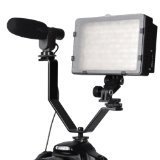 CowboyStudio Dual Mount Bracket for Video Lights and Microphones on Cameras and Camcorders