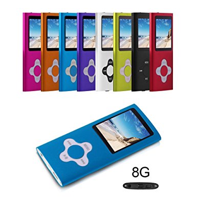 G.G.Martinsen 8 GB Portable MP3/MP4 Player with Multi-lingual OS , Multi-Functional MP3 Player / MP4 Player with Mini USB Port, Voice Recorder , Media Player , E-book reader-BLUE