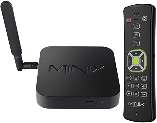 MINIX Android 9.0 Pie Media Hub 4K Ultra HD HDR10 4GB DDR4/32GB HDMI 4K @ 60Hz 3 x USB 3.0 USB-C [Data only] with Six-Axis Gyroscope Backlit Remote with Voice Input (NEO U22-XJ-A3)