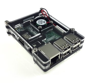 Eleduino Raspberry Pi 3 and Raspberry Pi 2 Model B Acrylic Case Enclosure Black Mini Cooling Fan（8 Layer）