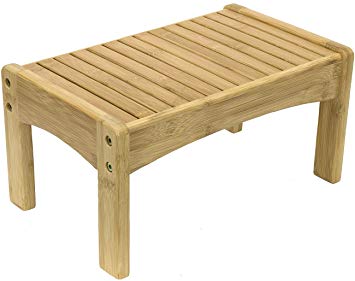 Sorbus Small Bamboo Step Stool [New-Improved Design] Great Foot Rest Stool & Potty Training Stool for Kids Toddlers