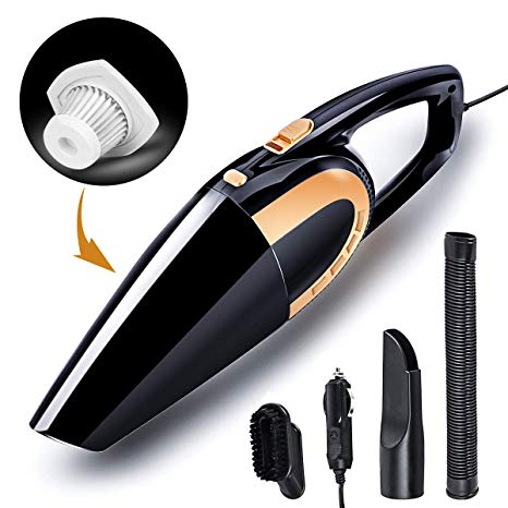 Car Vacuum Cleaner,Leyeet Portable Handheld Wet Dry Auto Vacuum Cleaner High Power DC 12V 120W,4800PA Suction with Cigarette Lighter Plug 14.8ft (4.5M)