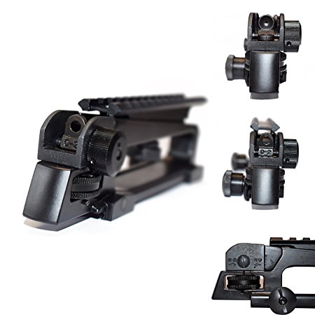 Feyachi Dual Aperture Picatinny Rail mount   Adjustment A2 Iron Rear Sight can Detachable / Combo