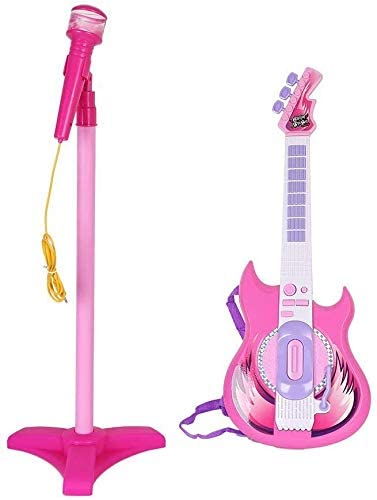 LilPals' Karaoke Microphone Guitar Musical Prodigy Set - Featuring an Amazing Guitar and Stage Microphone Set with 2 Play Modes. Your Future Rock Star Will be Thrilled to Show Off Their Talent (Pink)