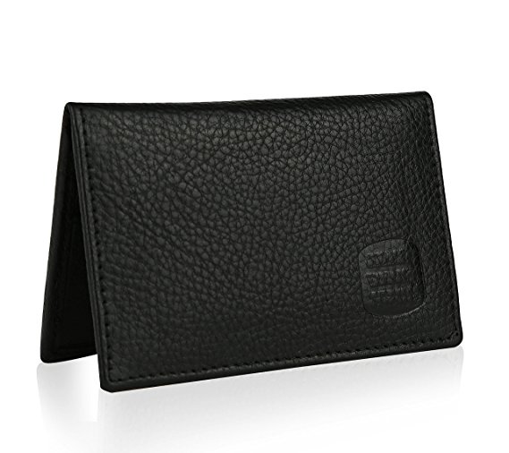 Suvelle Mens Slim Leather RFID Card Wallet, Thin Minimalist Front Pocket Wallet WR100