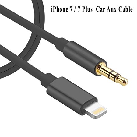 iPhone Male Aux Stereo Audio Cable, Sprtjoy Lightning to 3.5mm Male Aux Stereo, Lightning to 3.5mm Aux Headphone Headphone Jack Audio Adapter for iPhone 7/7 plus (Support iOS 11)