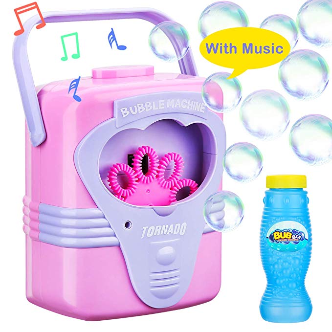 Bubble Machine With Music For Kids Children Toddlers Babies Boys Girls Automatic Durable Bubble Makers Birthday Parties Picnics Parks Bubble Blower Toys 2 3 4 5 6 Years Old Outdoor Battery Operated