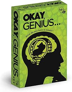 PlayMonster Okay, Genius… Fun Family Game Night Card Game for Teens, Friends & Home - Share Your Opinions on Ridiculous Topics - What Do You Have in Mind?! - for Ages 14 & Up