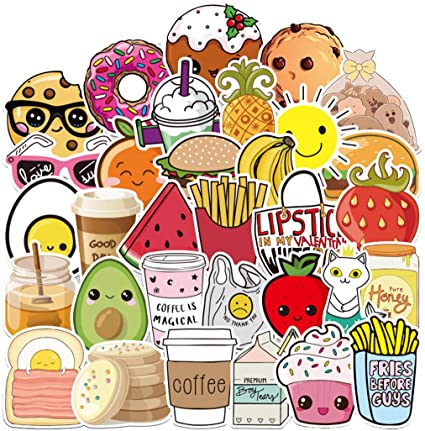 100Pcs VSCO Ins Style Lovely Ice Cream Food Stickers for Water Bottle Cup Laptop Guitar Car Motorcycle Bike Skateboard Luggage Box Vinyl Waterproof Graffiti Patches XQX