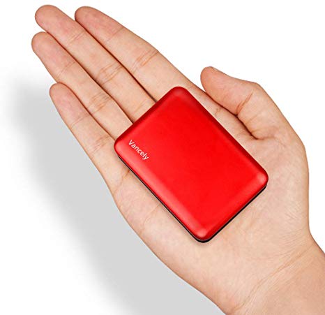 Portable Charger, Vancely 10000mAh Small Powerbank, High Capacity 4.8A Dual USB Battery Pack, Fast Charging External Battery with LED Indicator Power Bank Compatible for iPhone, Samsung, Huawei (Red)