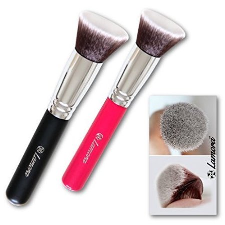 Foundation Brush Flat Top Kabuki for Face Makeup - Perfect For Blending Liquid Cream or Flawless Powder Cosmetics - Buffing Stippling Concealer - Premium Quality Synthetic Dense Bristles