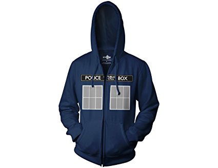 Ripple Junction Doctor Who Call Box Window Adult Zip Hoodie