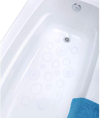 SlipX Solutions Adhesive Oval Safety Treads Add Non-Slip Traction to Tubs, Showers & Other Slippery Spots - Design Your Own Pattern! (21 Count, Reliable Grip) (White)