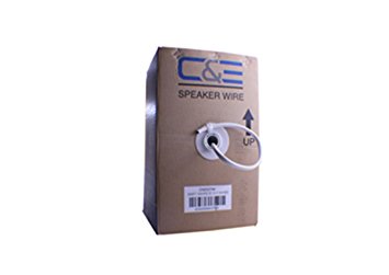 C&E 500 feet, 14AWG 2 Conductor Solid Copper, Oxygen-Free Speaker Wire Cable, CNE63652