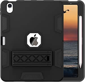 BENTOBEN for iPad Air 11 Inch Case 2024(M2), iPad Air 6th Generation Case, Hybrid Shockproof Rugged Drop Case for iPad Air 6th/5th/4th 10.9 Inch with Kickstand & Pencil Holder, Black