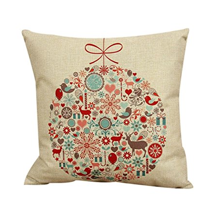 Ikevan Vintage Christmas Sofa Bed Home Decor Pillow Case Cushion Cover(18" x 18") (05)