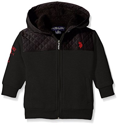 U.S. Polo Assn. Boys' Sherpa Lined Fleece Hooded Jacket