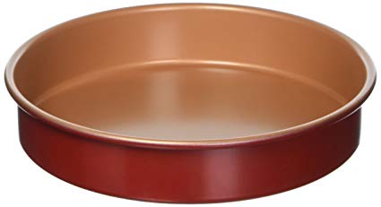 Red Copper 9.5 Inch Round Baking Pan by BulbHead