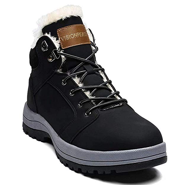 visionreast Men Womens Snow Boots Waterproof Insulated Fur Lined Warm Winter Boots Outdoor Hiking Shoes