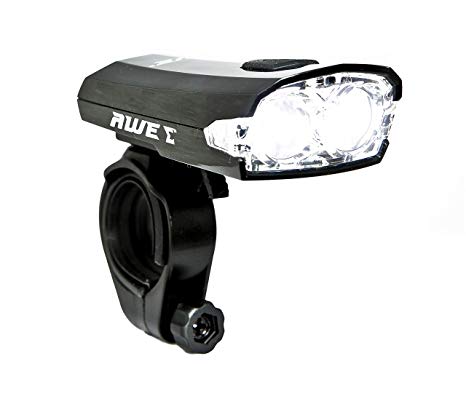 AWE® X-FireTM USB 2.0, 40 Lumens Rechargeable AweBrightTMx2 LED's Front Light Black CE Approved