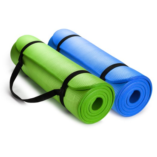 HemingWeigh 12-Inch Extra Thick High Density Exercise Yoga Mat with Carrying Strap