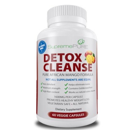 Supreme Pure Premium Detox Cleanse With African Mango Extract Is A Healthy Dietary Supplement That Helps You Lose Weight By Flushing Out The Digestive System Of Waste and Toxins Works As A Natural Colon Cleanser Eliminating Gas and Bloating For Fast Constipation Relief