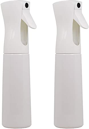 Flairosol Sprayer Continuous Hair Water Mister Spray Bottle (All White 2 x 10oz)