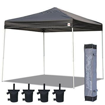 ABCCANOPY 10x10 Straight Leg Easy Pop Up Canopy Party Tent Portable Event Outdoor Canopy With Carry Bag Bonus Weight Bag(Black)