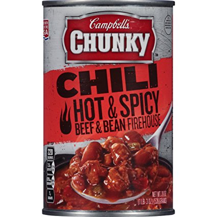 Campbell's Chunky Chili, Hot & Spicy Beef & Bean Firehouse, 19 oz