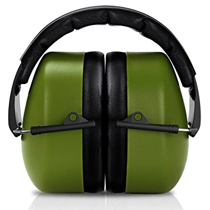 FRiEQ 37 dB NRR Sound Technology Safety Ear Muffs with LRPu Foam for Shooting, Music & Yard Work, Green