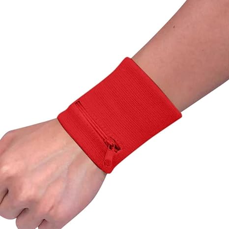 Wrist Sweatband Wrist Wallet Wristband Pocket w/Zipper Sport Wrist Pouch Phone Coin Keys Storage for Women Men Running Sport Wristbands Wristband with Zipper Pocket Wallet Wristband Zipper Sweatband