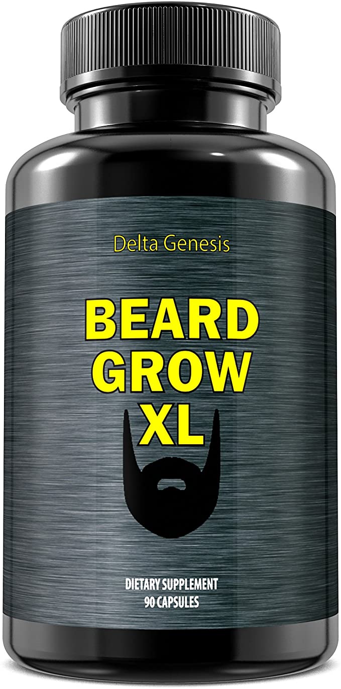Beard Grow XL | Facial Hair Supplement | Vegan | #1 Mens Hair Growth Vitamins | For Thicker and Fuller Beard