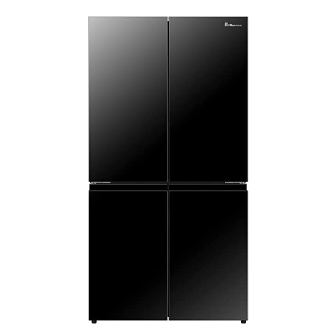 Hisense 670 L Inverter Frost-Free Multi-Door Refrigerator with My Fresh Choice Zone (RQ670N4SBU, Black Glass Finish), 670 litres