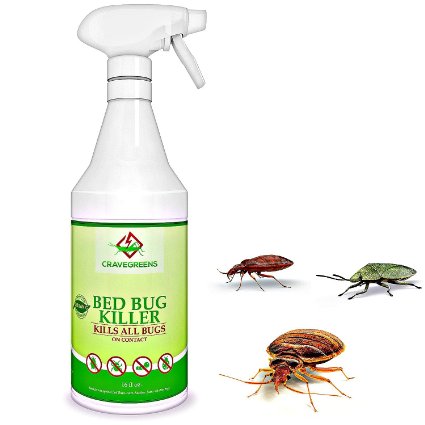 Bed Bug Killer, Natural Organic Formula Fastest, 16 oz- By Cravegreens