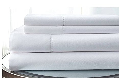 Coit & Campbell Hotel Collection 500 Thread Count 100% Cotton Sateen Sheet Set, Full White
