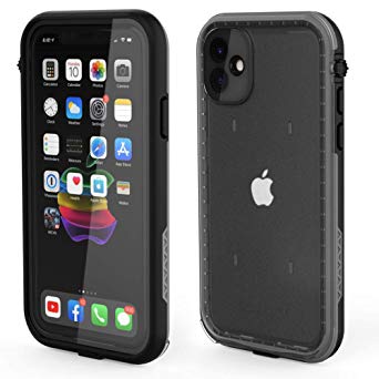 LOVE BEIDI iPhone 11 Waterproof Case 6.1 Screen Protector Underwater Shockproof Full-Body Dustproof Rugged Case for Aplle iPhone 11 (Black Transparent Cover)
