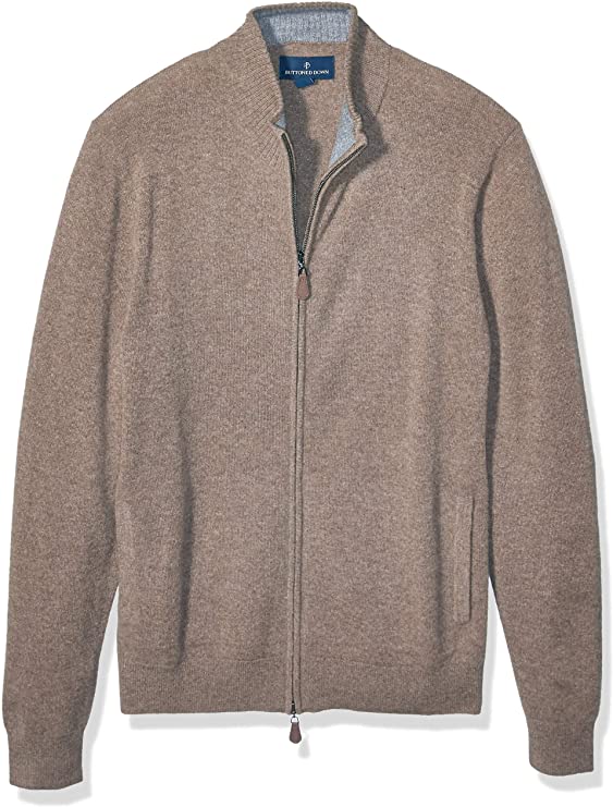 Buttoned Down Men's Cashmere Full-Zip Sweater