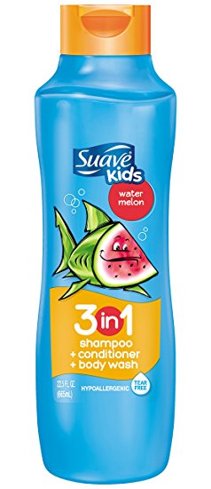 Suave 3-in-1 Shampoo Conditioner and Body Wash for Kids, Watermelon, 22.5 Fl Oz